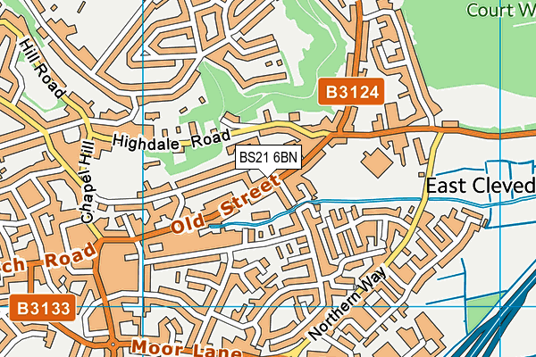 BS21 6BN map - OS VectorMap District (Ordnance Survey)