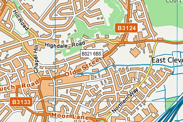 BS21 6BS map - OS VectorMap District (Ordnance Survey)
