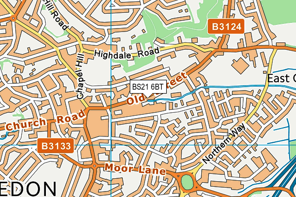 BS21 6BT map - OS VectorMap District (Ordnance Survey)