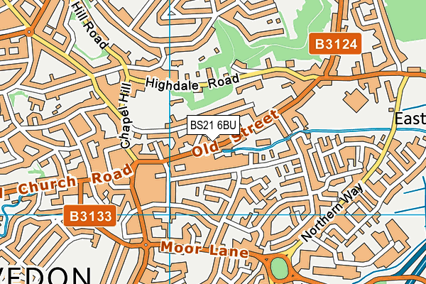 BS21 6BU map - OS VectorMap District (Ordnance Survey)