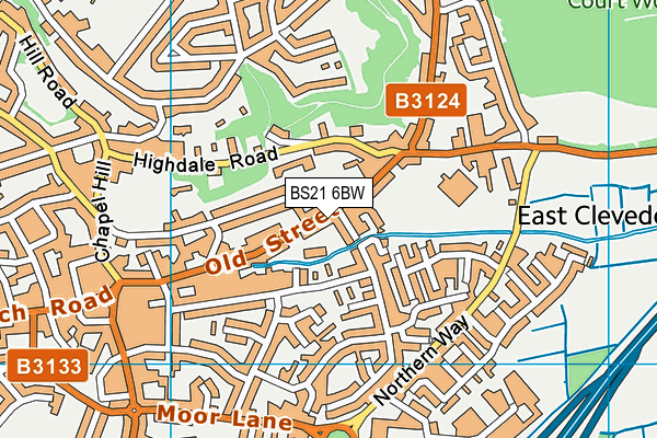 BS21 6BW map - OS VectorMap District (Ordnance Survey)