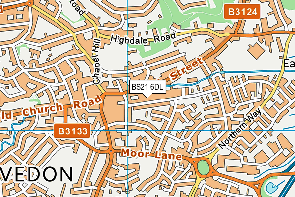 BS21 6DL map - OS VectorMap District (Ordnance Survey)