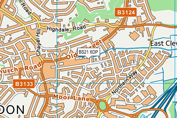 BS21 6DP map - OS VectorMap District (Ordnance Survey)