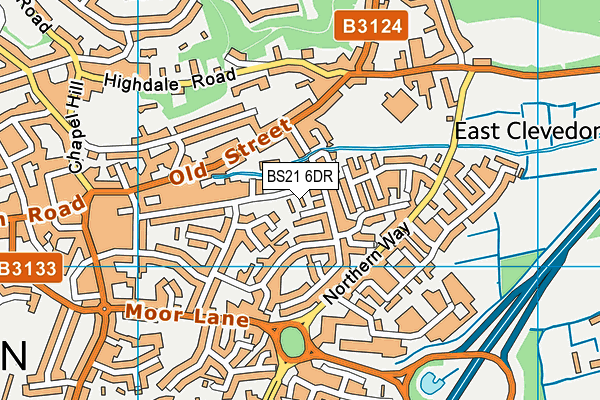 BS21 6DR map - OS VectorMap District (Ordnance Survey)