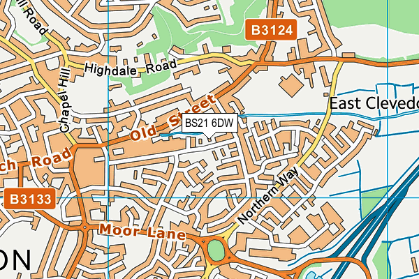 BS21 6DW map - OS VectorMap District (Ordnance Survey)
