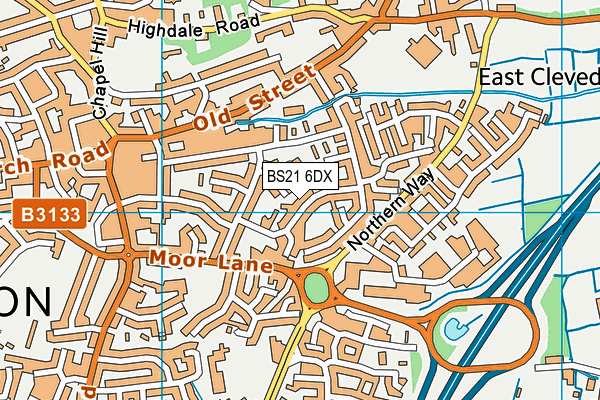 BS21 6DX map - OS VectorMap District (Ordnance Survey)