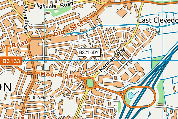 BS21 6DY map - OS VectorMap District (Ordnance Survey)