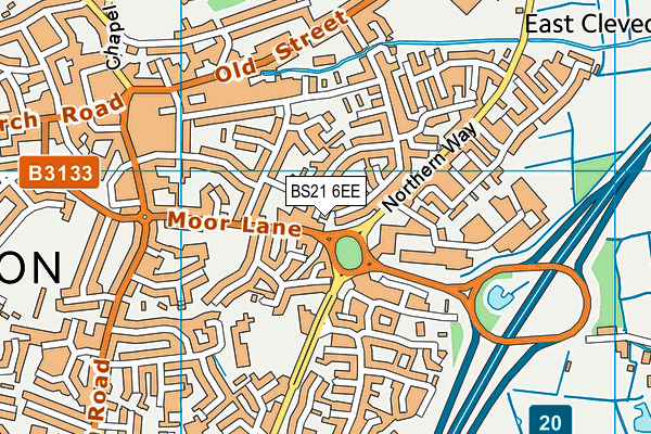 BS21 6EE map - OS VectorMap District (Ordnance Survey)