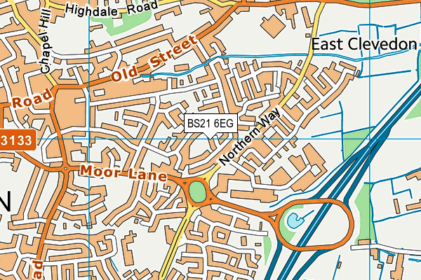 BS21 6EG map - OS VectorMap District (Ordnance Survey)