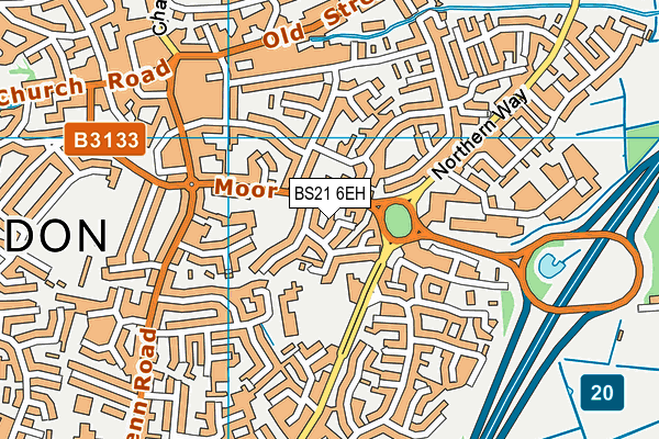 BS21 6EH map - OS VectorMap District (Ordnance Survey)