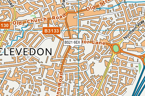 Seven Hills map (BS21 6EX) - OS VectorMap District (Ordnance Survey)