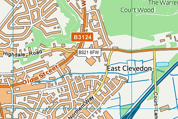 BS21 6FW map - OS VectorMap District (Ordnance Survey)