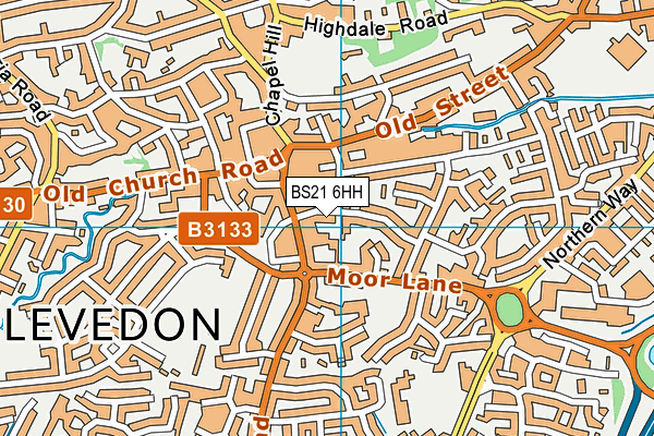 BS21 6HH map - OS VectorMap District (Ordnance Survey)