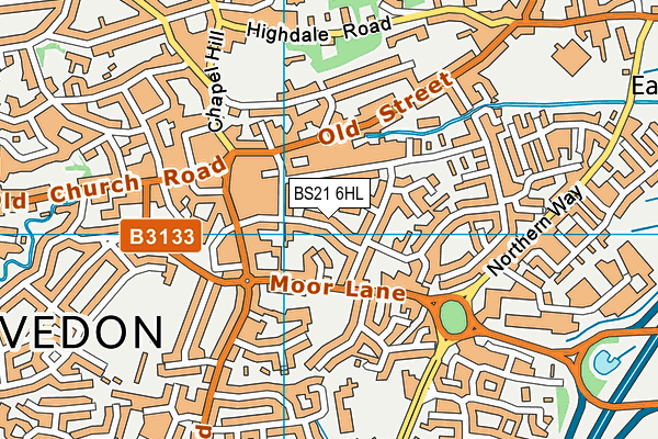 BS21 6HL map - OS VectorMap District (Ordnance Survey)