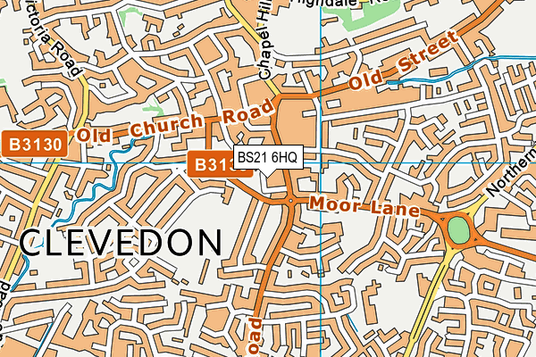 BS21 6HQ map - OS VectorMap District (Ordnance Survey)