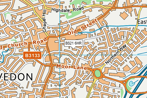BS21 6HR map - OS VectorMap District (Ordnance Survey)
