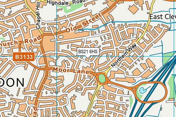 BS21 6HS map - OS VectorMap District (Ordnance Survey)