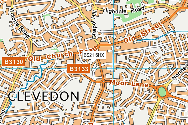 BS21 6HX map - OS VectorMap District (Ordnance Survey)