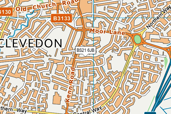 BS21 6JB map - OS VectorMap District (Ordnance Survey)