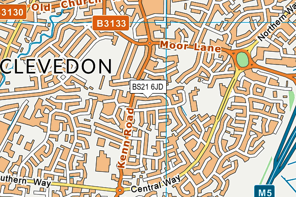 BS21 6JD map - OS VectorMap District (Ordnance Survey)