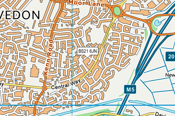 BS21 6JN map - OS VectorMap District (Ordnance Survey)