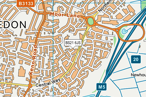 BS21 6JS map - OS VectorMap District (Ordnance Survey)