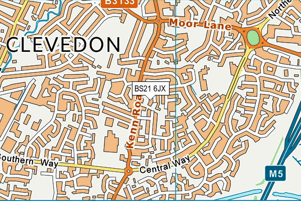 BS21 6JX map - OS VectorMap District (Ordnance Survey)