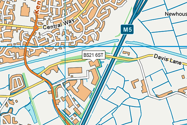 BS21 6ST map - OS VectorMap District (Ordnance Survey)