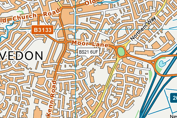 BS21 6UF map - OS VectorMap District (Ordnance Survey)