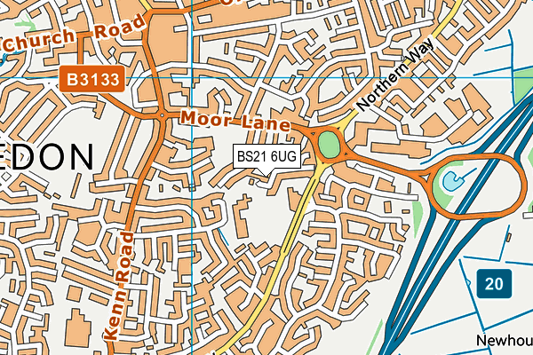BS21 6UG map - OS VectorMap District (Ordnance Survey)