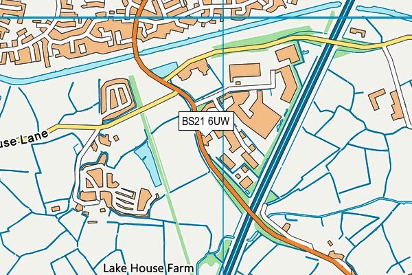BS21 6UW map - OS VectorMap District (Ordnance Survey)