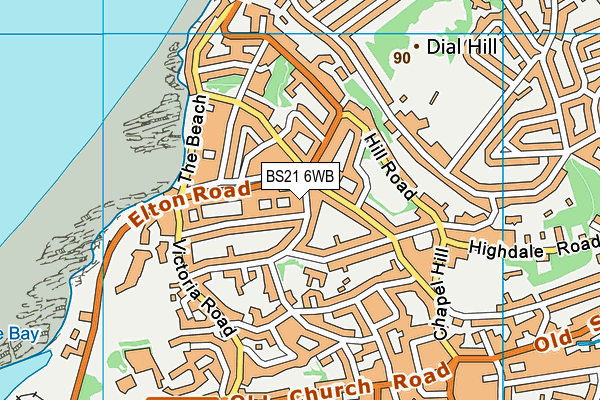 BS21 6WB map - OS VectorMap District (Ordnance Survey)