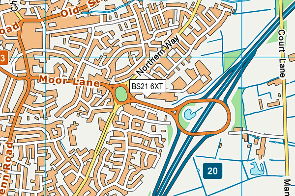 BS21 6XT map - OS VectorMap District (Ordnance Survey)