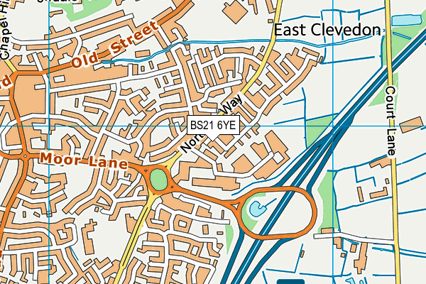 BS21 6YE map - OS VectorMap District (Ordnance Survey)