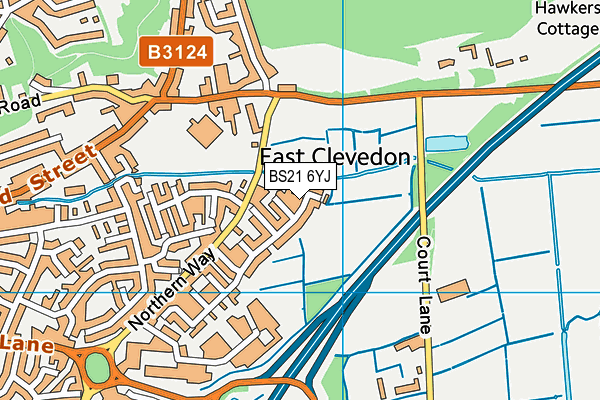 BS21 6YJ map - OS VectorMap District (Ordnance Survey)