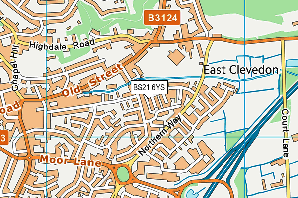 BS21 6YS map - OS VectorMap District (Ordnance Survey)