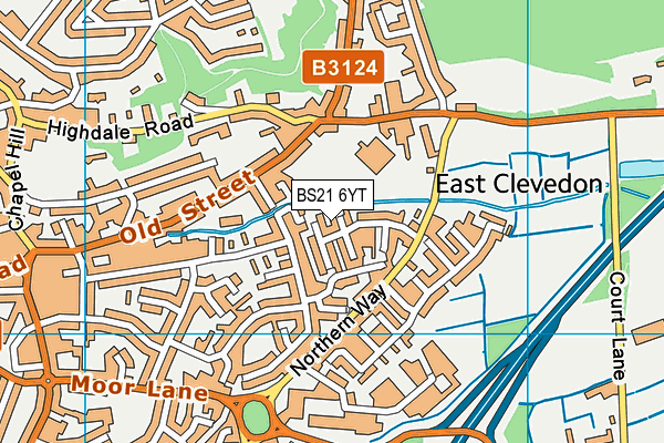 BS21 6YT map - OS VectorMap District (Ordnance Survey)