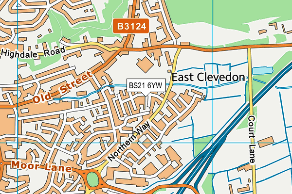 BS21 6YW map - OS VectorMap District (Ordnance Survey)