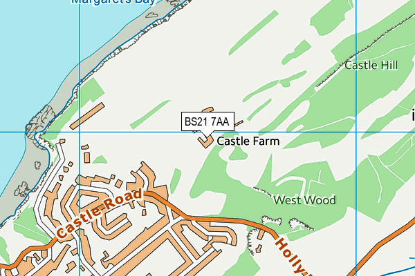 Clevedon Golf Club map (BS21 7AA) - OS VectorMap District (Ordnance Survey)