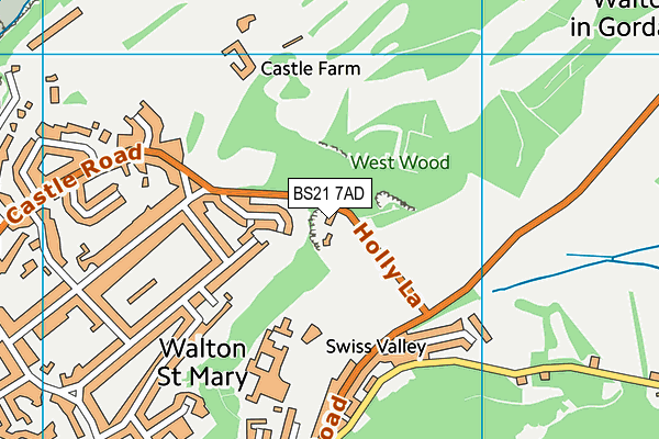 BS21 7AD map - OS VectorMap District (Ordnance Survey)