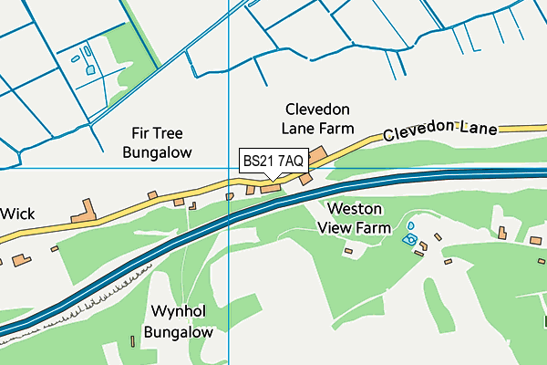 BS21 7AQ map - OS VectorMap District (Ordnance Survey)