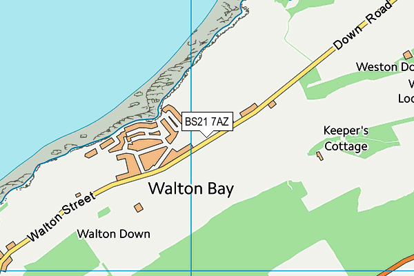 BS21 7AZ map - OS VectorMap District (Ordnance Survey)