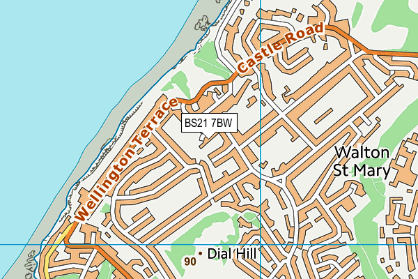 BS21 7BW map - OS VectorMap District (Ordnance Survey)