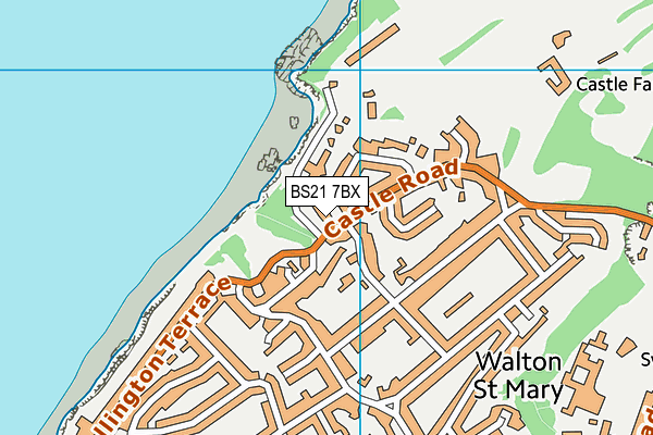 BS21 7BX map - OS VectorMap District (Ordnance Survey)