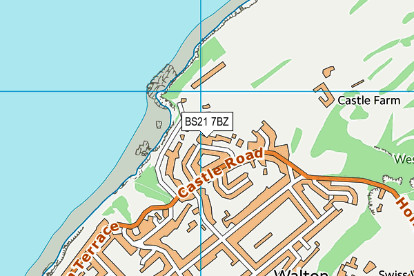 BS21 7BZ map - OS VectorMap District (Ordnance Survey)
