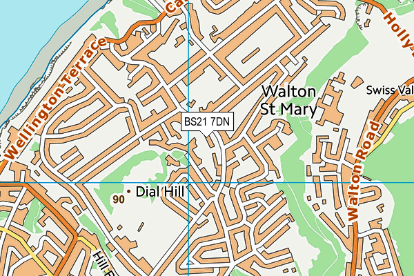 BS21 7DN map - OS VectorMap District (Ordnance Survey)