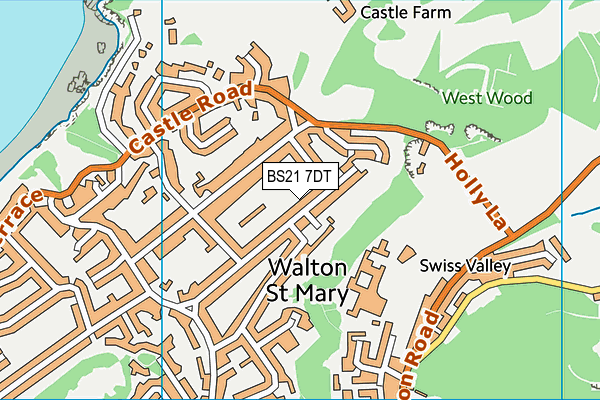 BS21 7DT map - OS VectorMap District (Ordnance Survey)