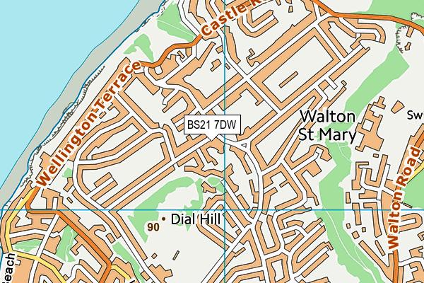 BS21 7DW map - OS VectorMap District (Ordnance Survey)