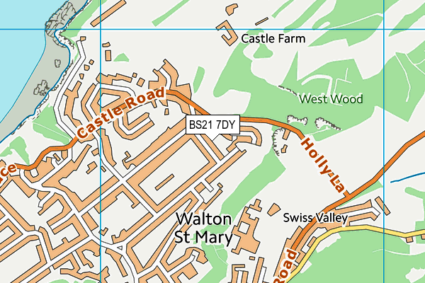 BS21 7DY map - OS VectorMap District (Ordnance Survey)