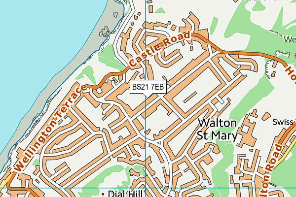 BS21 7EB map - OS VectorMap District (Ordnance Survey)